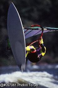 Wind surfing in river
